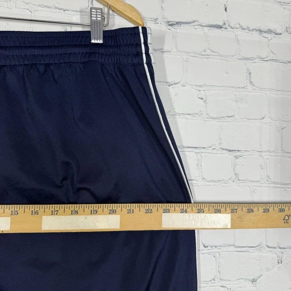 Nike Track Pants Large Navy Blue Wide Leg Athletic Pants Swoosh Y2K Athleisure
